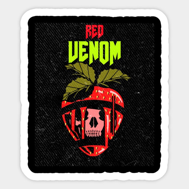 Red Venom Sticker by Vintage Oldschool Apparel 